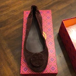 Tory Burch Black Cherry Minnie Travel Ballet